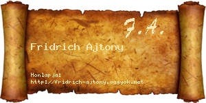 Fridrich Ajtony névjegykártya
